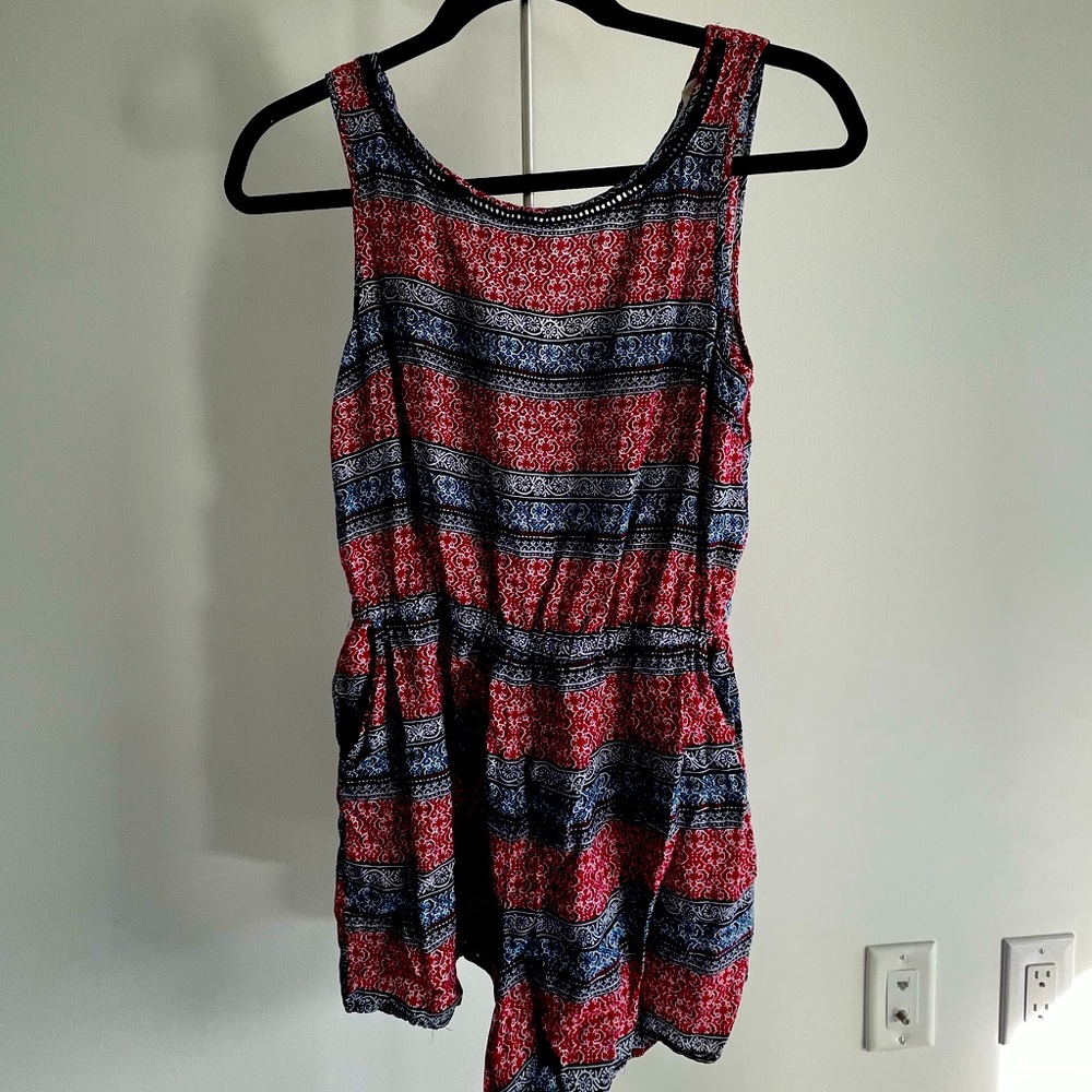 Blue and red romper size small
